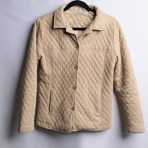 River's End Womens Quilted Microsuede Jacket Tan‎ Beige Size S 8080